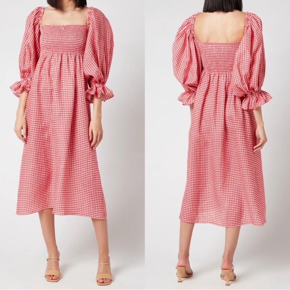 Sleeper 100% Linen Atlanta Red Gingham dress